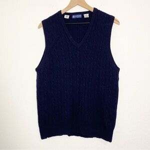 Austin Reed Vintage XL Men’s Cable Knit V Neck Sleeveless Vest Pullover